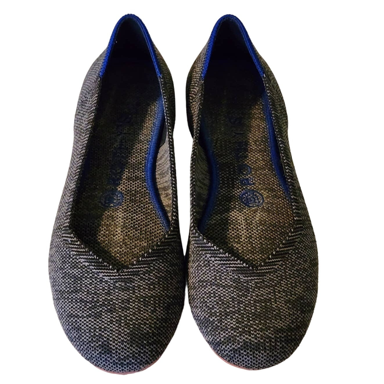 Rothy's Gray Birdseye Flats with Pink Soles Size 7.5
