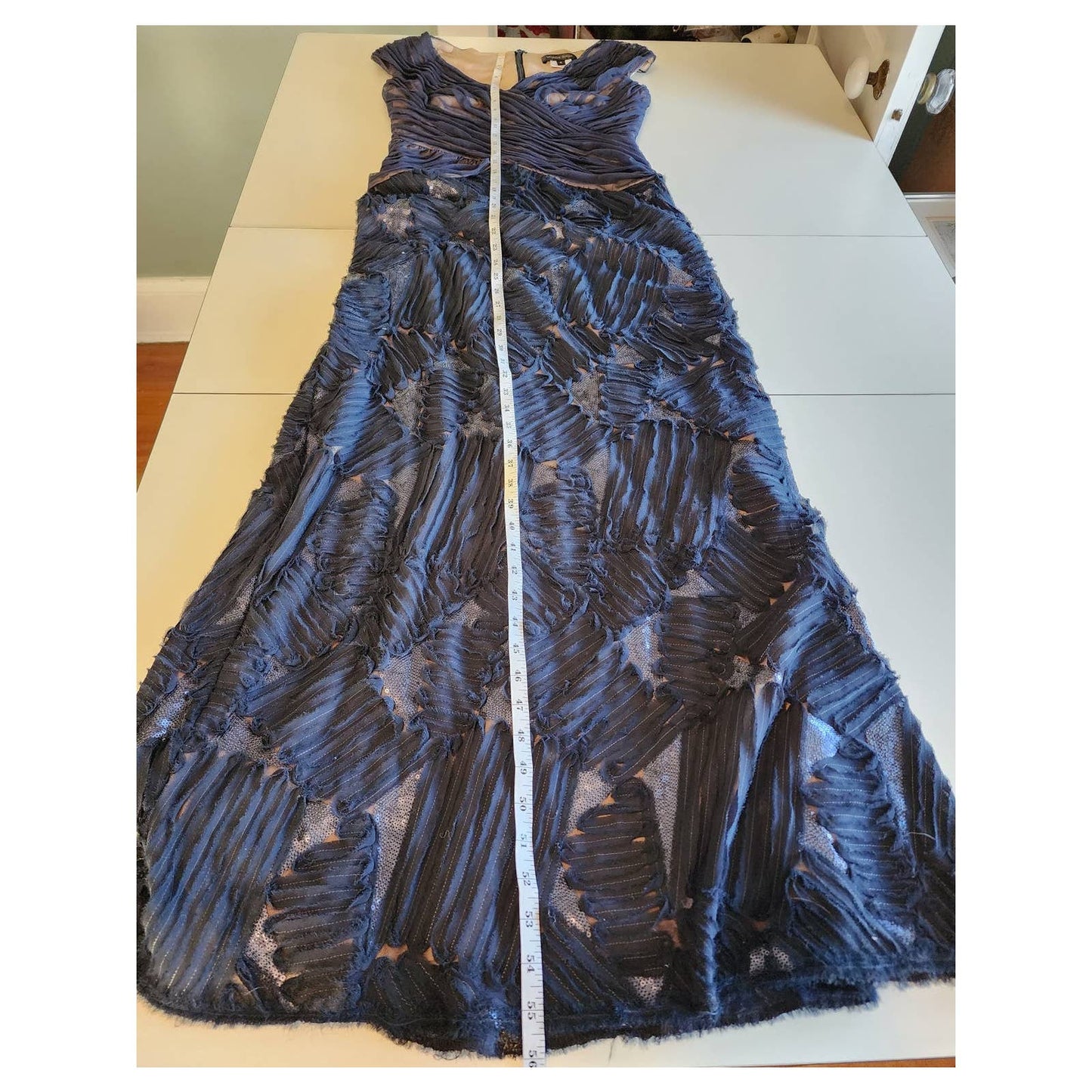 Tadashi Shoji Wmen's Evening Gown FOrmal Dress Navy Size 6