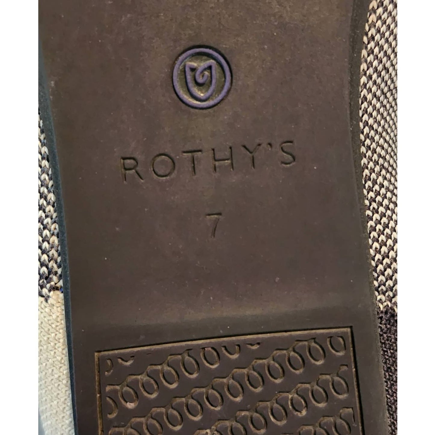 Rothy's Black & White Captoe Plaid Round Toe Flat Size 7
