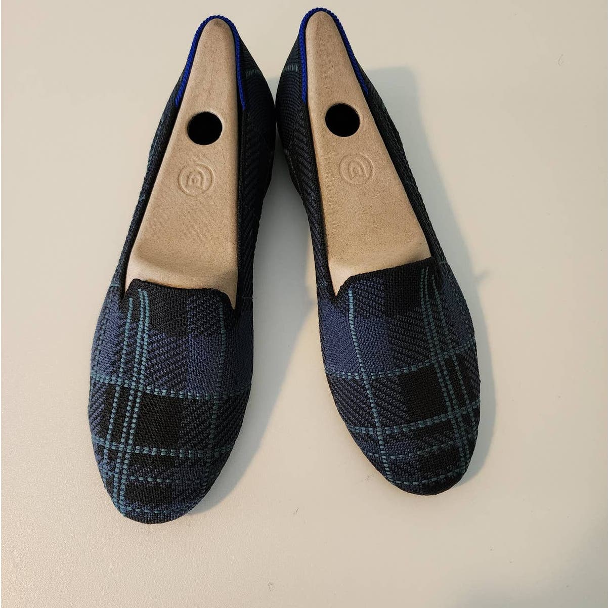 Rothy's Indigo Gingham Loafers Size 8.5