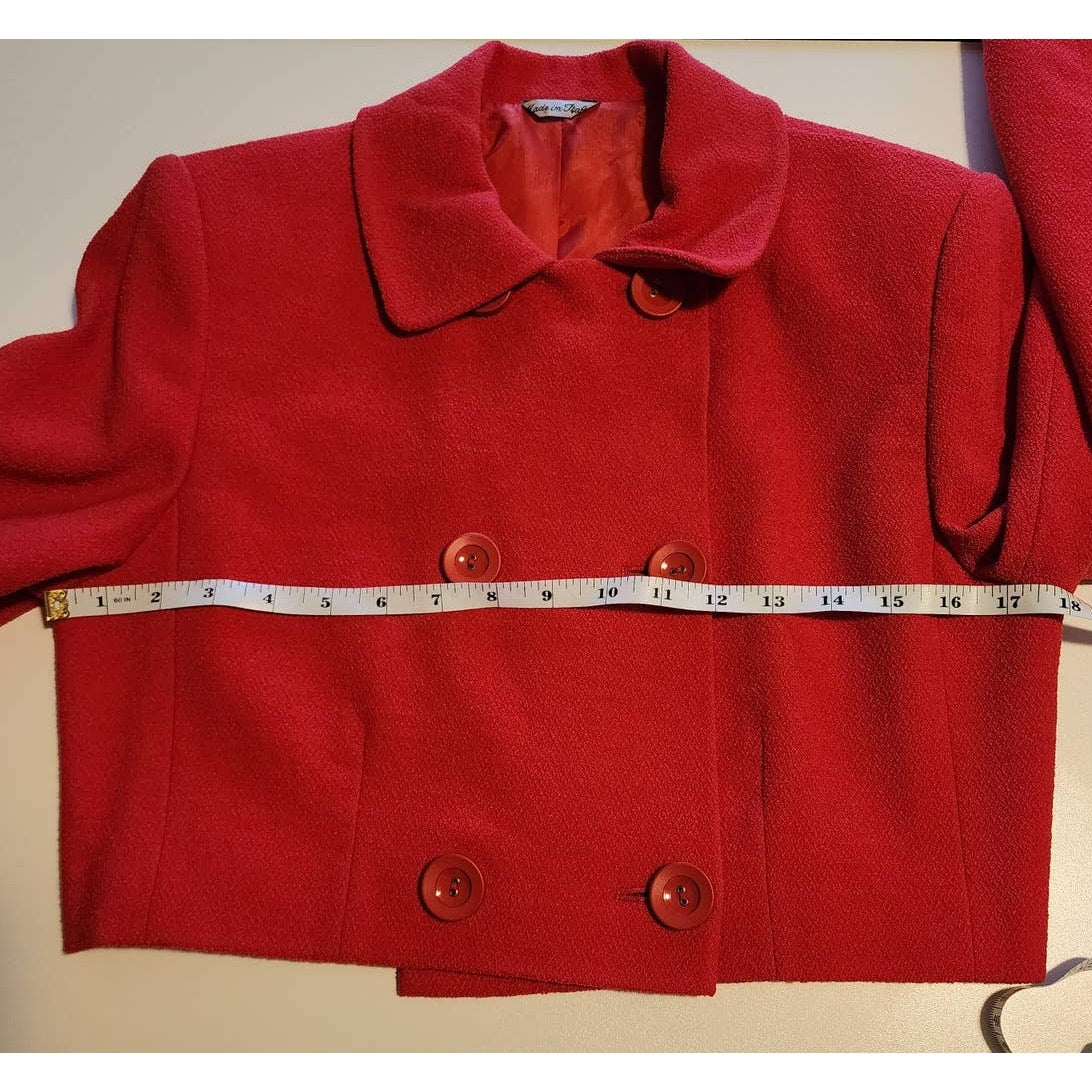Pianforte di Max Mara Red Wool Suit Jacket & Sleeveless Dress size 44 / US 10