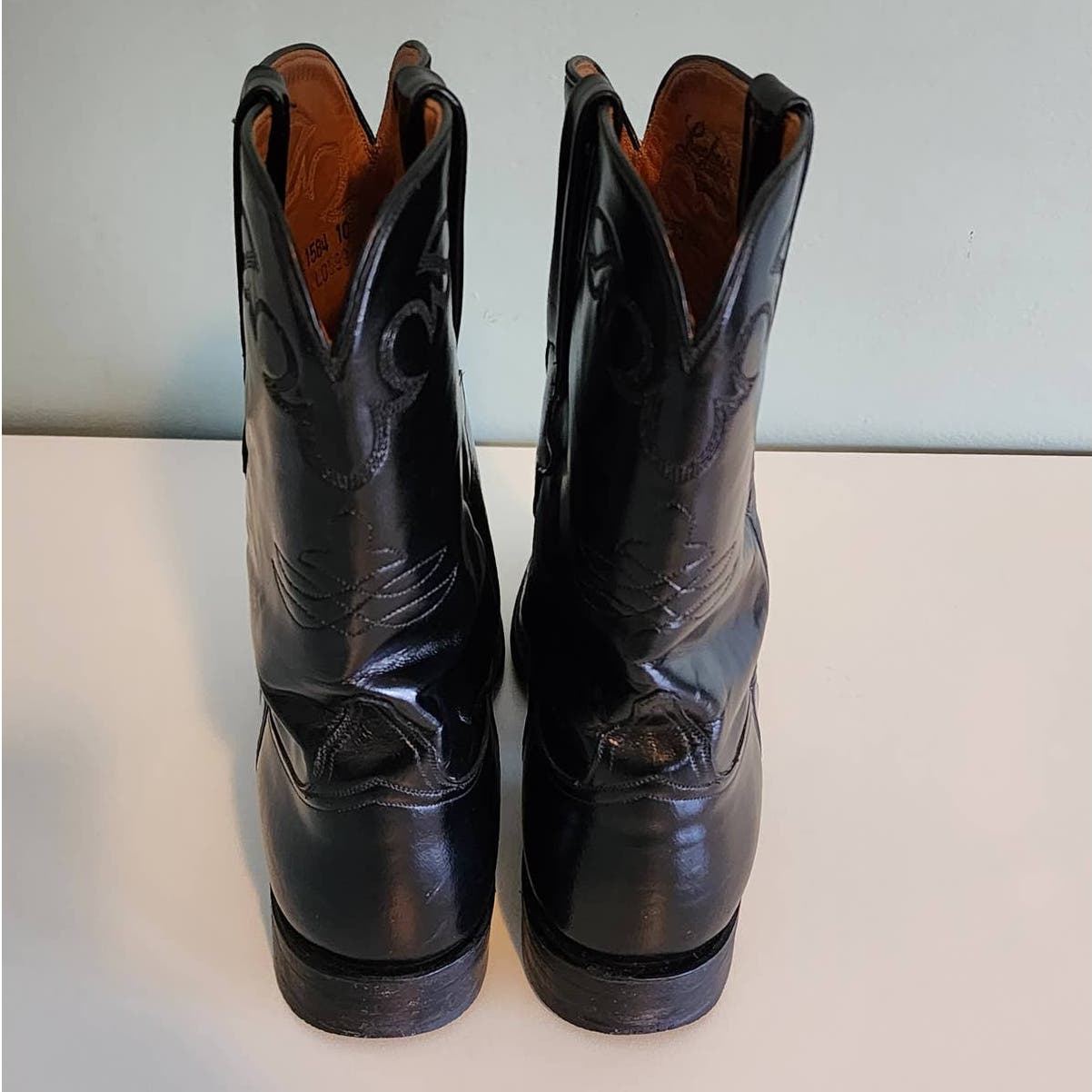 Lucchese Classic Black Cowboy Boots Men's Size 10 Style 1584