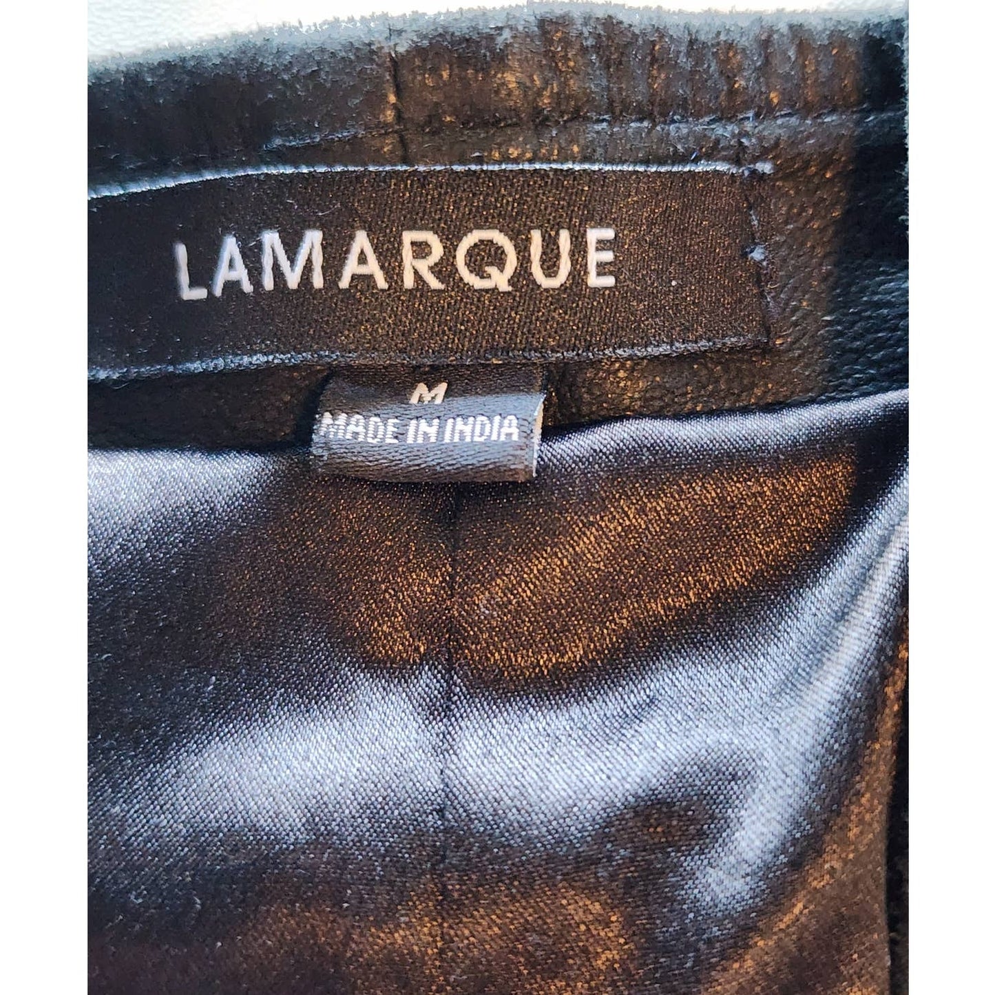 LaMarque Jaira Black Leather Shorts Paper Bag Belted Size Medium