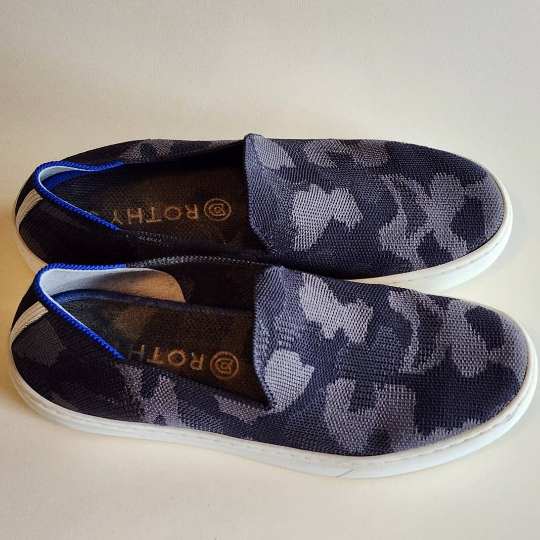 Rothy's Grey Camo Slip On Sneakers Size 7.5