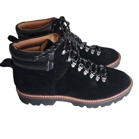 Madewell Enzo Black Suede Hiking Boots Size 9