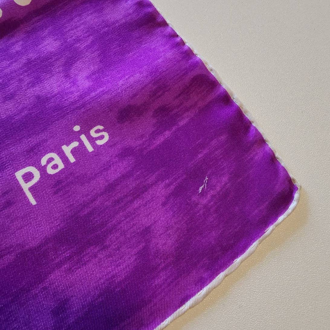 Courreges Vintage Logo Silk Scarf in vibrant Purple - RARE