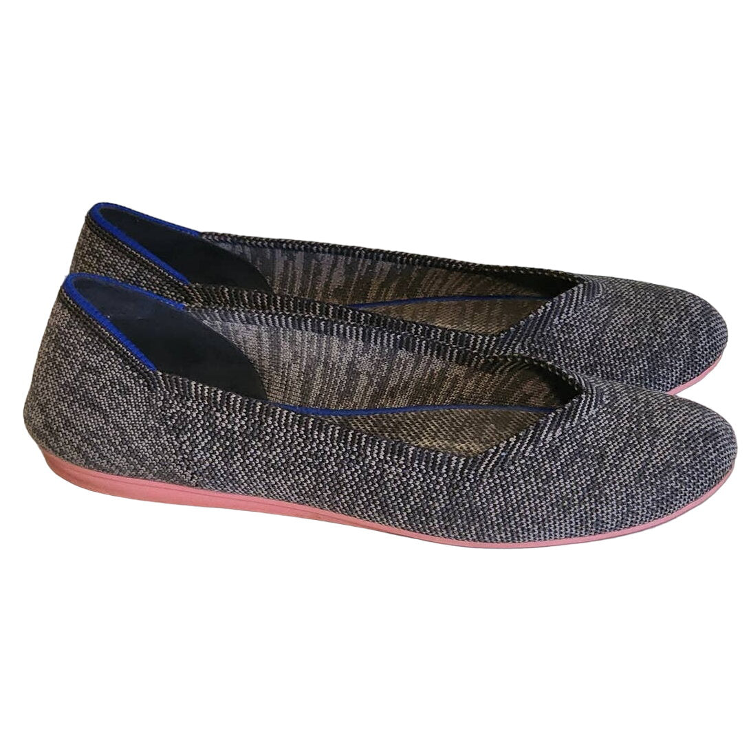 Rothy's Gray Birdseye Flats with Pink Soles Size 7.5