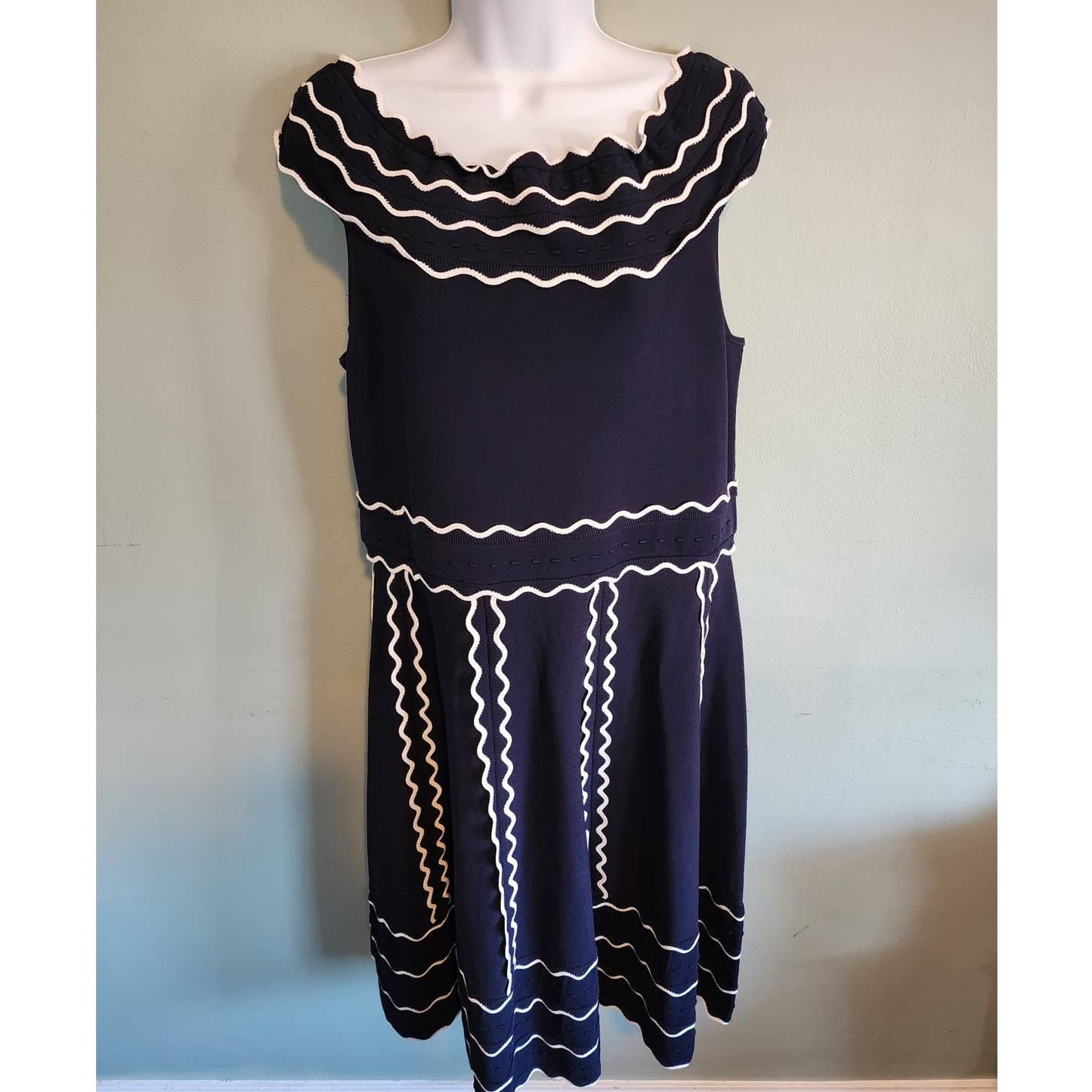 Kate Spade Madison Avenue Orlena Dress Navy Blue & White size XL - NWT